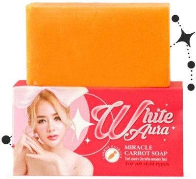 Agonize Pack of 2 | White Aura Natural Whitening Carrot Soap (200Gm)'(2 x 100 g)
