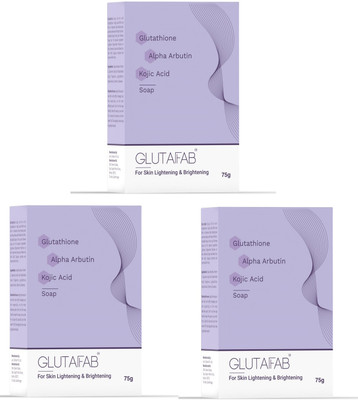 Glutafab Skin Lightening Soap with Glutathione and Kojic Acid For Pigmentation, Acne spot(3 x 75 g)