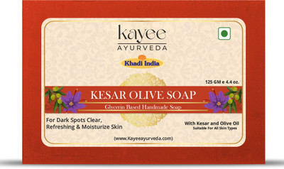 Kayee Ayurveda Khadi Kesar Olive Soap For Gentle Cleansing & Skin Hydration(125 g)