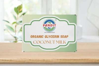 Pandit Pharmaceuticals Organic Glycerine Real Coconut Milk Soap | Vitamins Enriched for Nourishing(2 x 600 g)