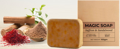Sheny Scrub Soap Bar Magic Soap Sandal Wood And Saffron and Glowing Brightening Skin(100 g)