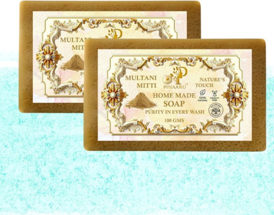 Pihaaru Pack of 2 Natural Mud Soap – For Glowing & Oil-Free Skin(200g)[(2 x 100 g)