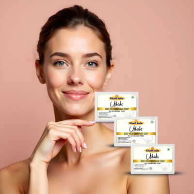 Utkrisht Goat Milk Soap for Nourished Skin Pack of 3(3 x 125 g)