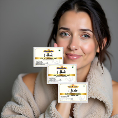 Utkrisht Natural Glow Soap with Goat Milk Formula Pack of 3(3 x 125 g)