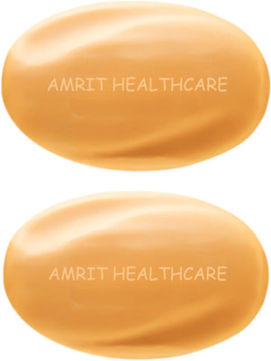 Amrit Healthcare Organic Handmade Pimple,acne,black,white heads control Sandal Soap(2 x 187.5 g)
