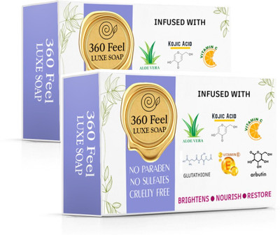360feel Skin Lightening Soap with Kojic Acid, Glutathione & Arbutin(150 g)