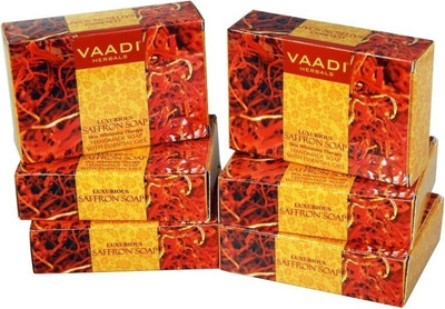 VAADI HERBALS Luxurious Saffron Soap - Skin Whitening Therapy - Pack of 6(6 x 12.5 g)