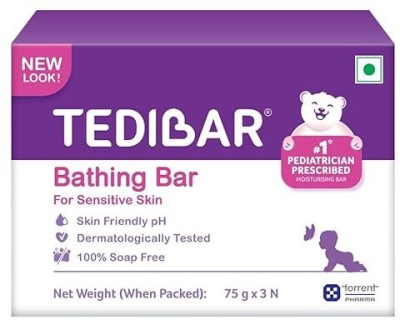 Tedibar Moisturising Baby Bathing Bar 75gx3(Pack of 1)(225 g)