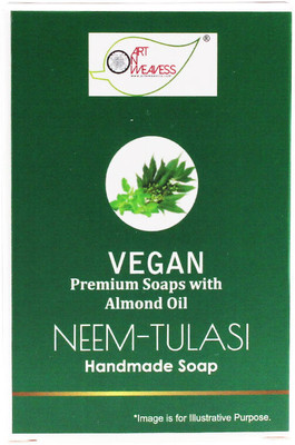 artnweavess NEEM TULSI Handmade Soap with Almond Oil - VEGAN- NT(2 x 100 g)