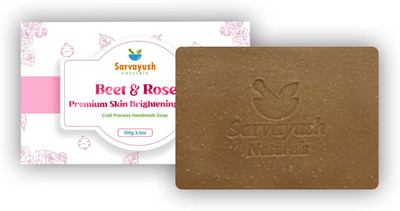 SARVAYUSH NATURALS Beet & Rose Premium Skin Brightening Soap(100 g)
