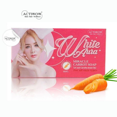 ACTIWOW White Aura Beauty Soap Hydrating with Glow Boosters Carrot Formula(100 g)