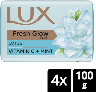 LUX Fresh Splash Water Lily & Cooling Mint Soap Bar(4 x 100 g)