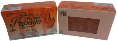 Pure Herbal Papaya Fruity Soap 4 In 1 Skin Whitening Soap Results In 20 Days 3Pc(3 x 135 g)