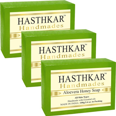 HASTHKAR Handmades Glycerine Aloevera Honey Soap-100gm pack of 3(3 x 100 g)