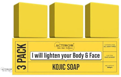 ACTIWOW Kojic Soap Herbal Tan-Free Glow 3PCS(3 x 100 g)