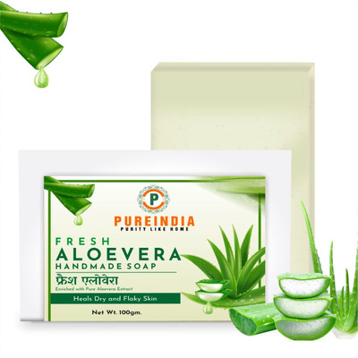 pureindia Handmade Alovera Bathing Bar for Soft & Glowing Skin(100 g)