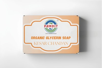 Pandit Pharmaceuticals Organic Glycerine Kesar Chandan Soap |Enriched with Vitamins for Nourishing(100 g)