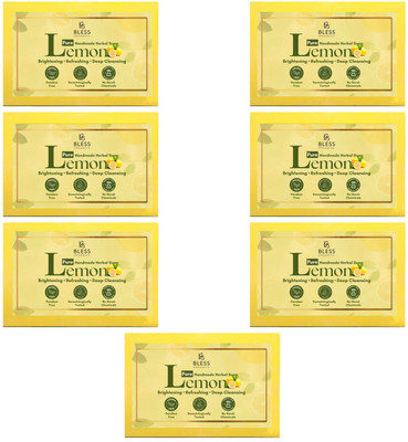 Bless Organics Lemon Soap for Fresh, Clear&Glowing Skin, Natural Deep Cleansing Bath Bar7*100g(7 x 100 g)