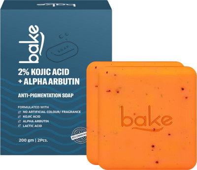 Bake 2% Kojic Acid Soap with Alpha Arbutin & Lactic Acid For Pigmentation, Dark Spots(2 x 100 g)
