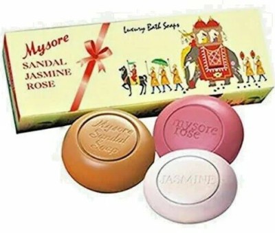 MYSORE SANDAL Sandal Jasmine & Rose Soap (150 G X 3)(3 x 150 g)