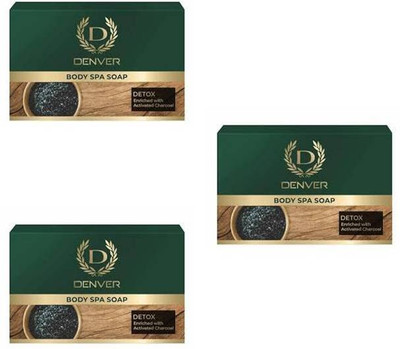 DENVER DETOX BODY SPA SOAP ACTIVATED CHARCOAL125GM(3 x 125 g)