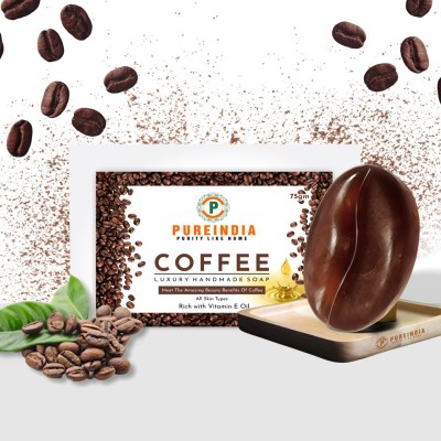 pureindia Handmade Coffee Soap for Face & Body-with Original Active Ingredients(2 x 100 g)