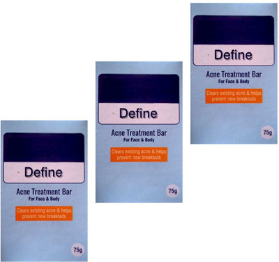 DOOMSDAY DEFINE ACNE TREATMENT SOAP FOR FACE & BODY SKIN PACK OF 3(3 x 75 g)