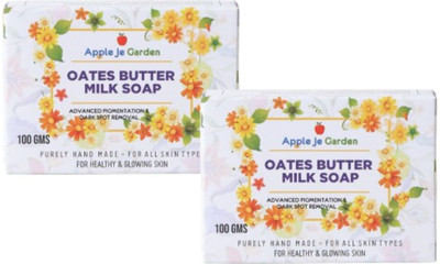 APPLE JE GARDEN Oates Butter Milk Handmade Soap 100g Pack of 2 | Dark spot removal(2 x 100 g)