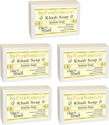 byPurenaturals Hasthkar Organic Herbal Handmade Jasmine Soap 125gm Pack of 5(5 x 25 g)