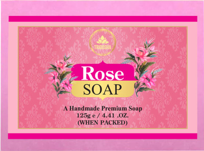 Tridosha Pure Rose Soap Moisturizing Bathing Soap for Radiant Rose Glowing Skin & Body(125 g)
