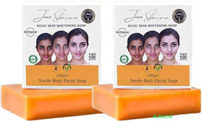ACTIWOW Jiore Skincare Sinche Kojic Soap for Radiant, Even Skin Tone Combo Set A01(2 x 100 g)