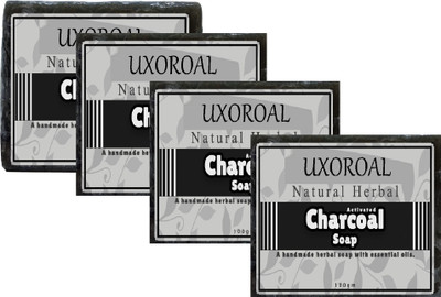 uxoroal for Men | Charcoal Bath Soap Cleansing Advanced(4 x 20 g)