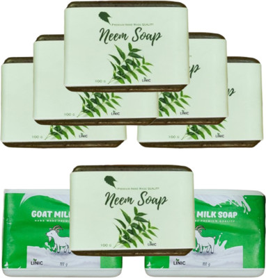 linic HERBAL NEEM SOAP(6), GOAT MILK(2)(8 x 100 g)