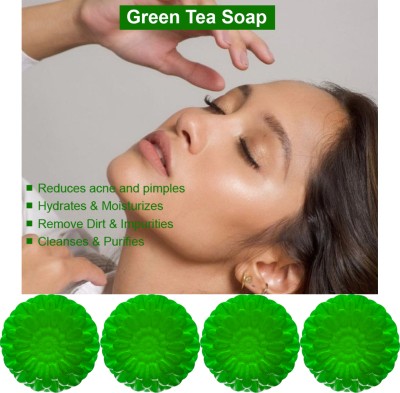 Groovy Asparagus Aura Green Tea Bath Bar (100GM) (PACK OF 4)(4 x 100 g)