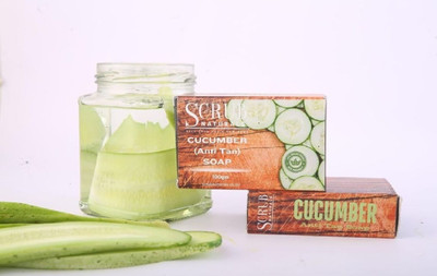 SCRUB NATURALS Cucumber Soap| Anti-Tan and Revitalizing Properties for Youthful & Glowing Skin(100 g)