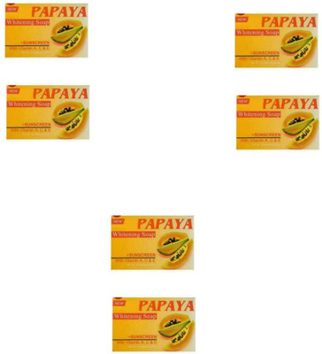 Rimsam R.dl PAPAYA WHITENING SOAP (PACK OF 6PCS(6 x 135 g)