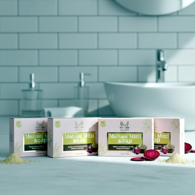 DND ERA Multani Mitti Soap | Natural Herbal Bath Soap for Glowing Skin Retains Moistures(4 x 31.25 g)