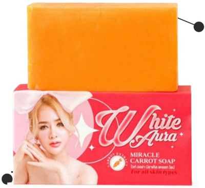 Agonize Pack of 2 | White Aura Carrot Complexion Soap (200Gm).(2 x 100 g)