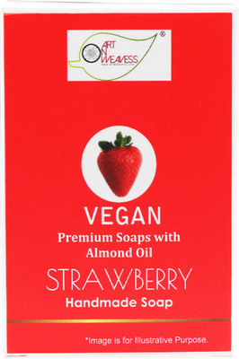 artnweavess STRAWBERRY Handmade Soap with Almond Oil - VEGAN- NT(2 x 100 g)