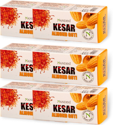 Nandini Kesar & Almond Goti Facial soap For Man & Women, 25g. (Pack of 6)(6 x 0.17 g)
