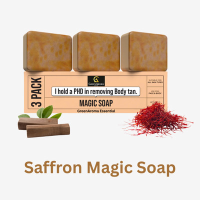 GreenAroma Essential Ghar Magic Soaps For Detan Skin and Tan Removal Skin Soap(3 x 100 g)