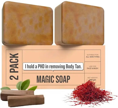 YEXZO Sandalwood & Saffron Luxury Soap – Natural Glow and Skin Brightening(2 x 100 g)