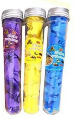 Glamezone Disposable Mini Soap Paper Bath Flakes Flower Design Tube Petal Shape Bottle(3 x 20 g)
