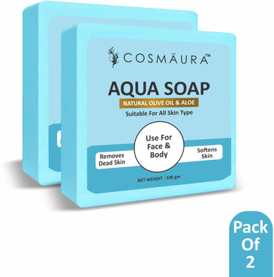 cosmaura Aqua Bar for fresh, soft Skin With Olive Oil & Aloe Vera(2 x 100 g)