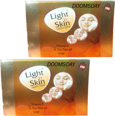 DOOMSDAY LIGHT N SKIN SOAP FOR GLOWING SKIN WITH TEA TREE OIL&VITAMIN E PACK OF 2(2 x 75 g)