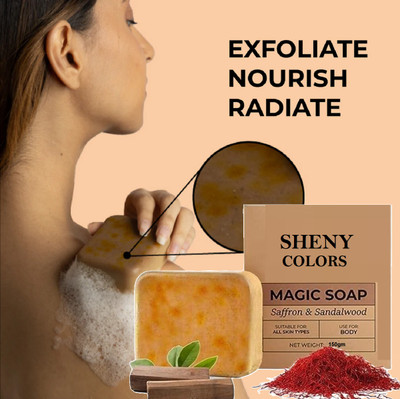 SHENY COLORS Soap Sandal Wood And Saffron Soap For Glowing Handmade Soap(150 g)