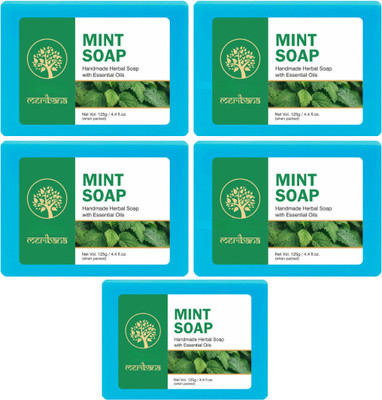 MeriBana Pure Mint Soap,Handmade Bathing Soap ,Herbal Soap for Removing Dirt(5 x 125 g)