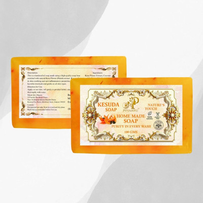 Pihaaru Pack of 2 ,Kesuda Flower Infused Soap – Skin Purifying & Refreshing Bar (200g)](2 x 100 g)