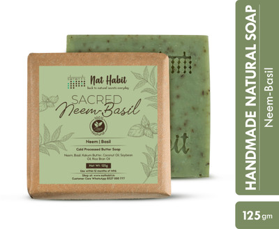 Nat Habit Sacred Neem Soap - For Detoxifiaction & Acne Free Clear Skin(125 g)