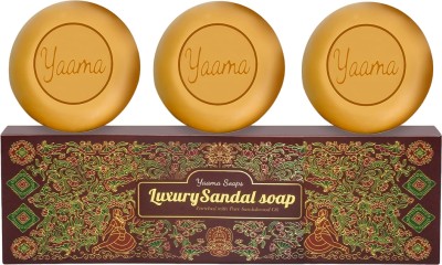 YaamaSoaps Enriched with Pure Luxury Sandalwood Oil, Skin Friendly, Trio Pack(3 x 125 g)